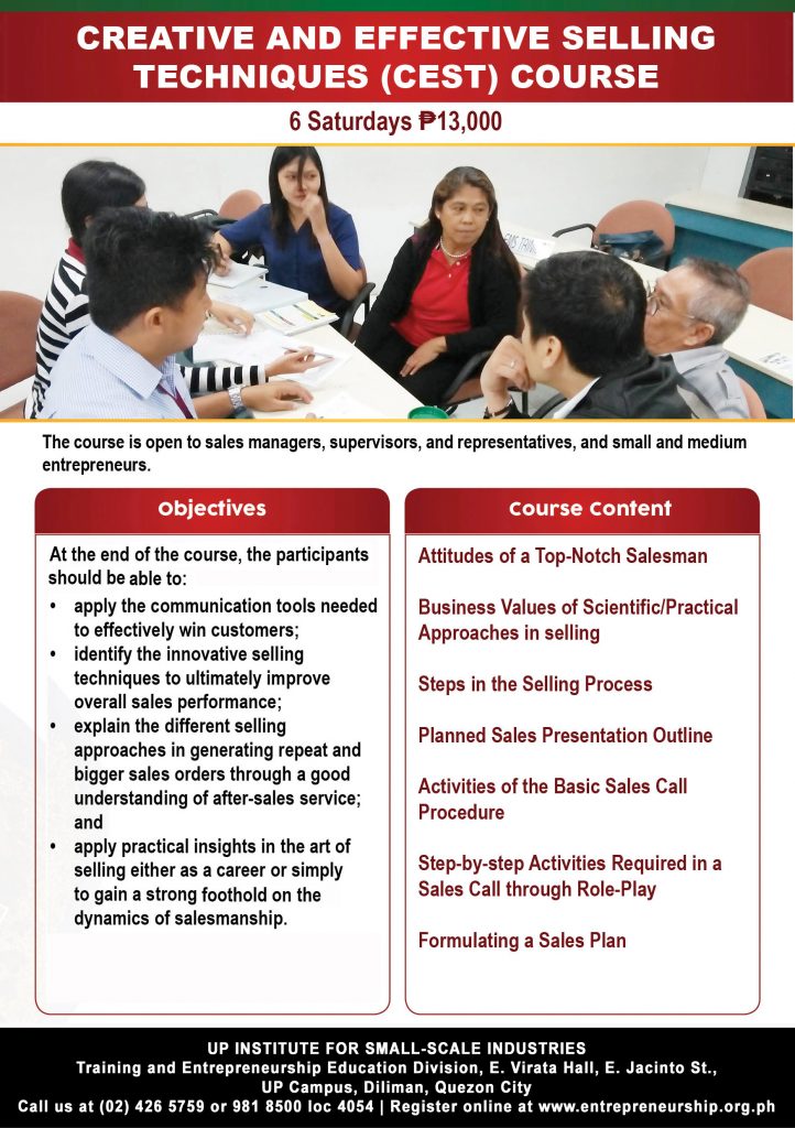 Creative And Effective Selling Techniques CEST Institute For Small