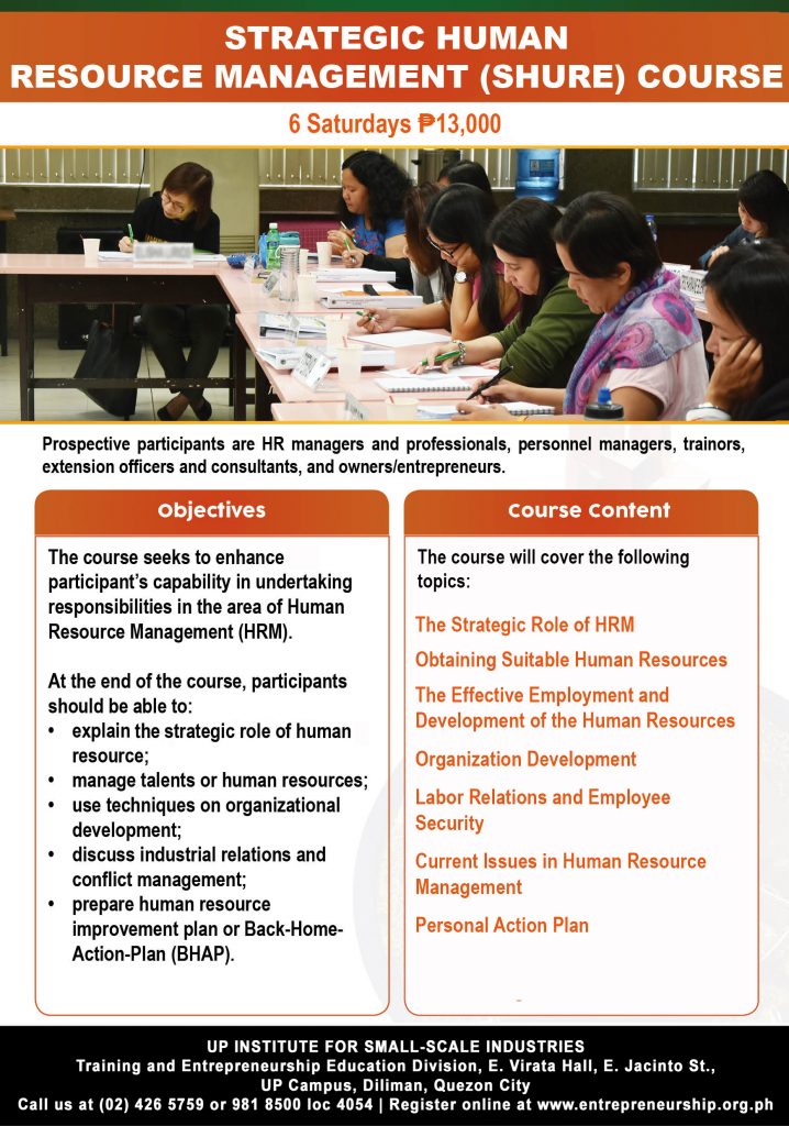 Strategic Human Resource Management Course | Institute for Small-Scale