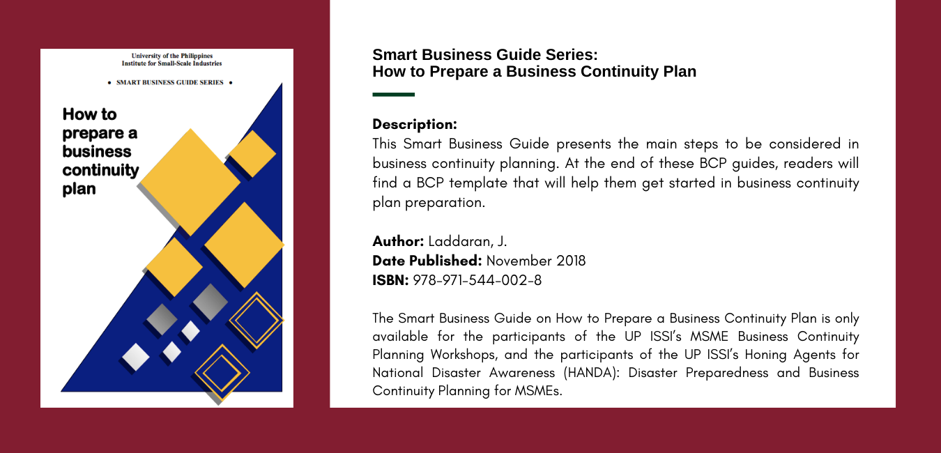 institute for small-scale industries SBG_How to Prepare a Business Continuity Plan