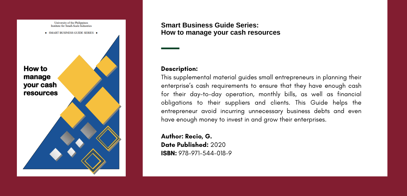 institute for small-scale industries SBG_How to Manage Your Cash Resources